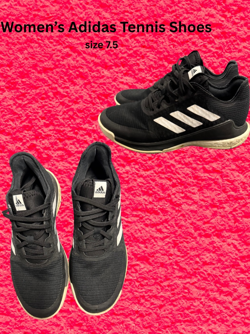 adidas Black Sneakers with White Stripes